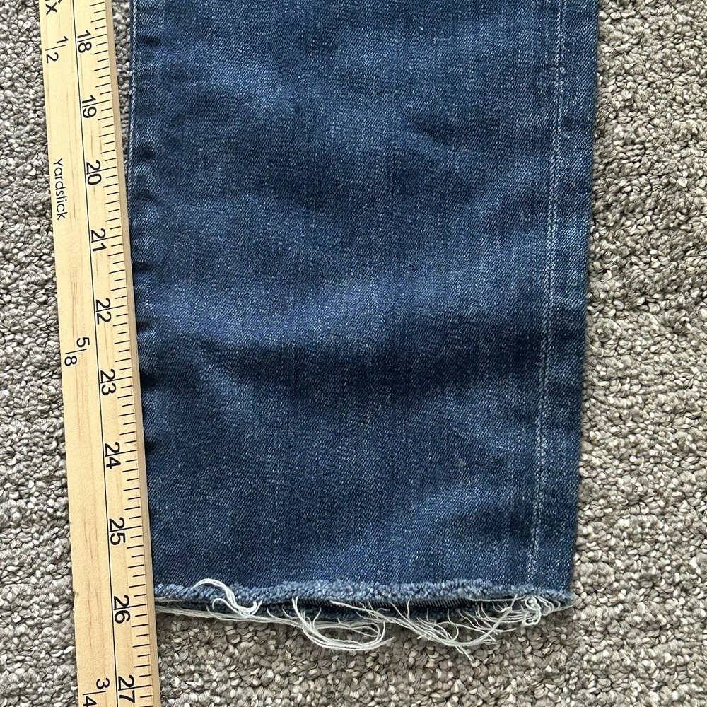 Agolde Sophie Crop Jeans Size 31 Dark Wash Frayed Hem Skinny Leg Mid-Rise Blue - Picture 10 of 12